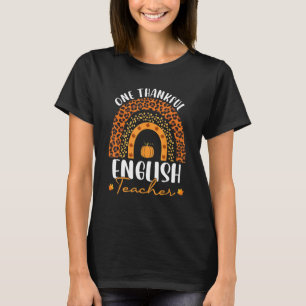 T-shirt Un professeur d'anglais honoré Rainbow Leopard Gro