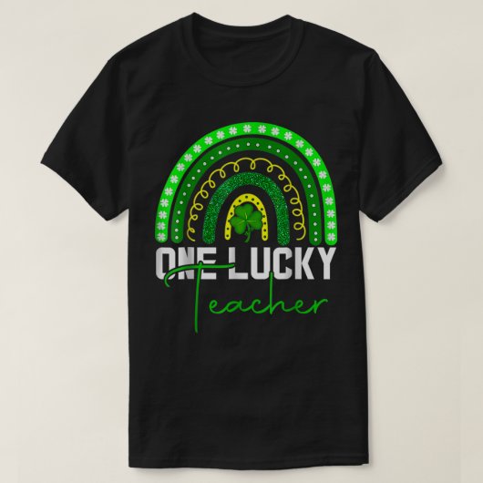 T-shirt Un professeur de Kinder chanceux Rainbow Leopard S (Design devant)