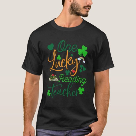 T-shirt Un professeur de lecture chanceux St Patricku2019s (Devant)