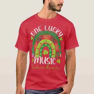 T-shirt Un professeur de musique chanceux Rainbow St Patri