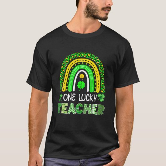 T-shirt Un Professeur Heureux Rainbow St Patrick’S Day App (Devant)