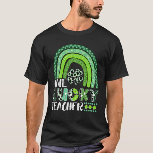 T-shirt Un Professeur Heureux Rainbow St Patrick’S Day App (Devant)
