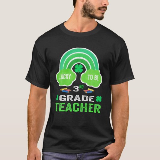 T-shirt Un Professeur Lucky Rainbow St patrick Lucky (Devant)