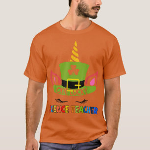 T-shirt Un Professeur Lucky Science Unicorn Face St patric