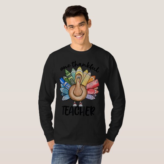 T-shirt Un Professeur Remercié Thanksgiving Turquie, Cra m (Devant entier)