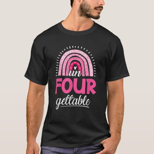 T-shirt Un Quatre Gettable Anniversaire 4 Ancien Arc-en-ci (Devant)