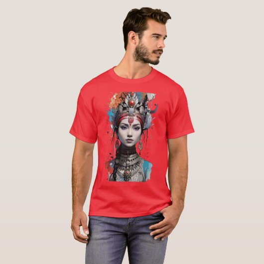 T-shirt Un regard royal une belle reine indienne ancienne (Devant entier)