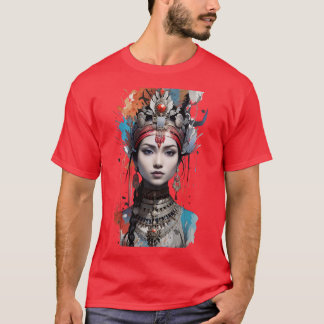T-shirt Un regard royal une belle reine indienne ancienne