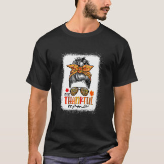 T-shirt Un Remerciement Mama Messy Bun Leopard Automne L'A