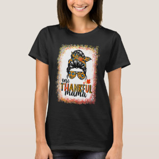 T-shirt Un Remerciement Mama Messy Bun Leopard Automne L'A