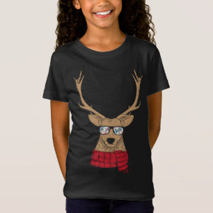 T-Shirt Un renne de Noël génial avec lunettes Cool