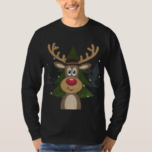 T-shirt Un renne festif dans un pays d'hiver