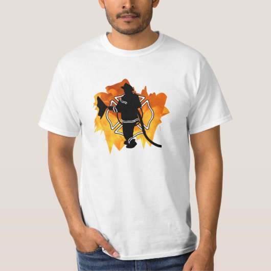 T-shirt Un sapeur-pompier en flammes (Devant)
