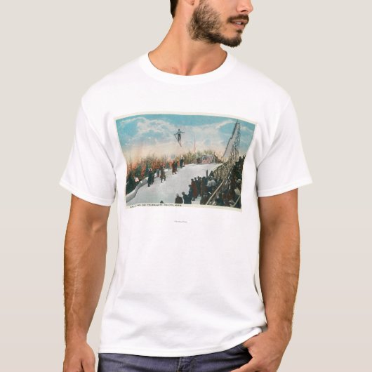 T-shirt Un saut de tournoi de ski (Devant)