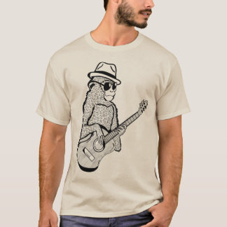 T-shirt Un singe Jouant À Un Animal De Guitare