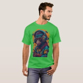 T-shirt Un singe rappeur rétro (Devant entier)