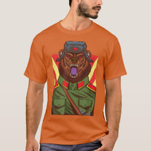 T-shirt Un soldat d'ours russe hurle un cadeau d'illustrat