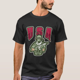 T-shirt Un Soldat Invincible Stylisé U S A
