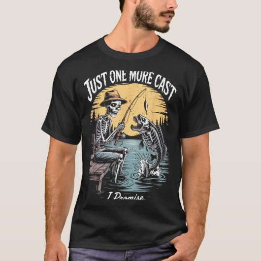 T-shirt Un squelette de pêcheur d'Halloween de plus (Devant)