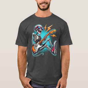 T-shirt Un squelette de rock star