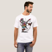 T-shirt Un squelette d'étoiles rock cool (Devant entier)