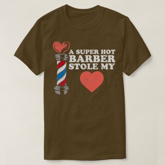 T-shirt Un super coiffeur chaud a volé mon coeur 2 (Design devant)
