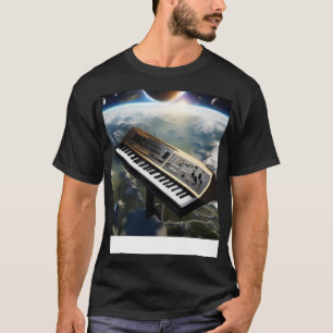 T-shirt Un synthétiseur volant au-dessus de la Terre
