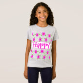 T-Shirt Un Tee Joyeux rose vif (Devant entier)