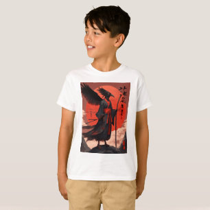 T-shirt Un tengu au corps rouge écarlate