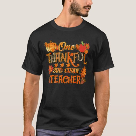 T-shirt Un Thanksgiving Enseignant 3e année Thanksgiving A (Devant)