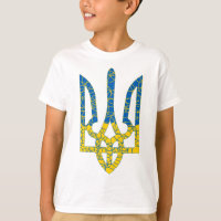 Un trident ukrainien texturé drapeau d'Ukraine cou