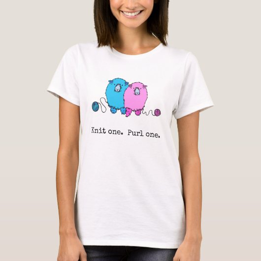 T-shirt Un truc. Purl one. Avec des moutons moelleux (Devant)