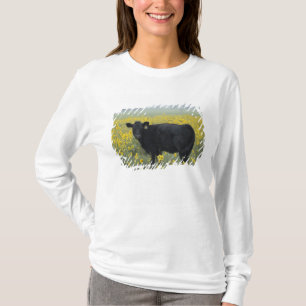 T-shirt Un veau au milieu des tournesols du Nebraska