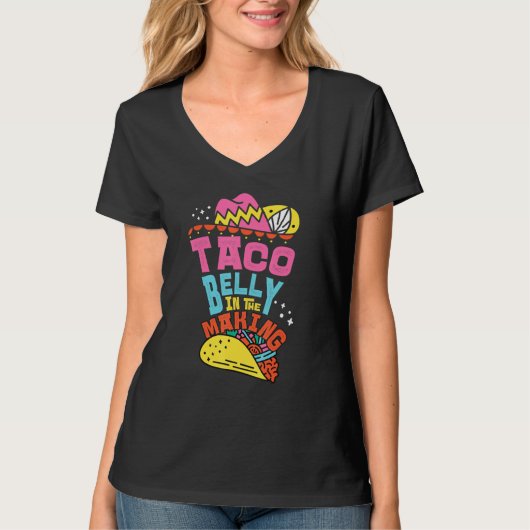 T-shirt Un Ventre Plein De Tacos I Fiesta Cinco De Mayo Co (Devant)