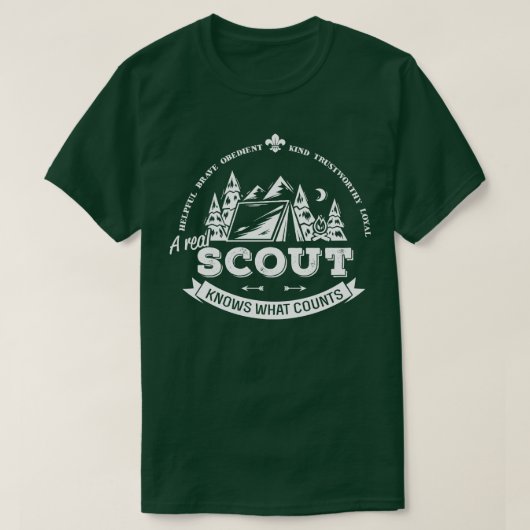 T-shirt UN VÉRITABLE SCOUT SAIT CE QUI COMPTE LE blanc (Design devant)