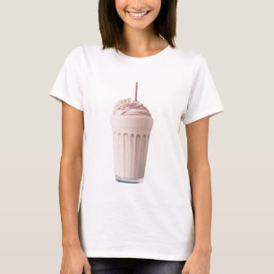 T-shirt Un verre de Milkshake aux fraises
