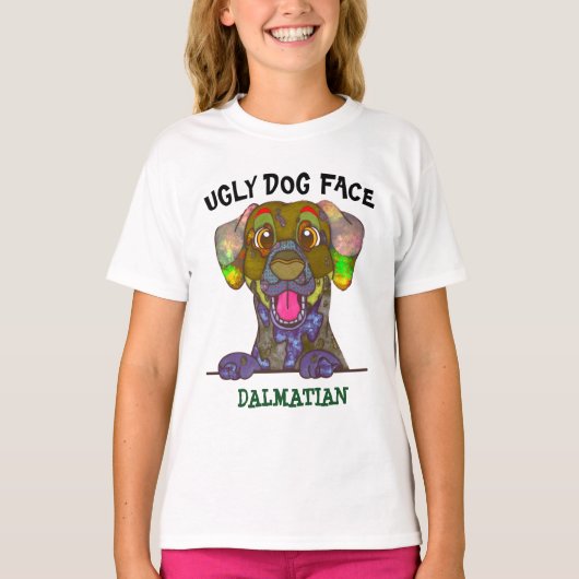 T-shirt Un visage unique dalmate laid (Devant)