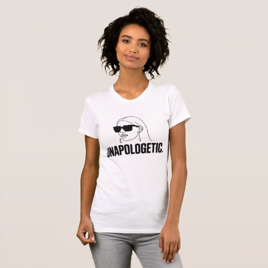 T-shirt Unapologetic – Bold Face Line Art Cropped Tee (Devant entier)