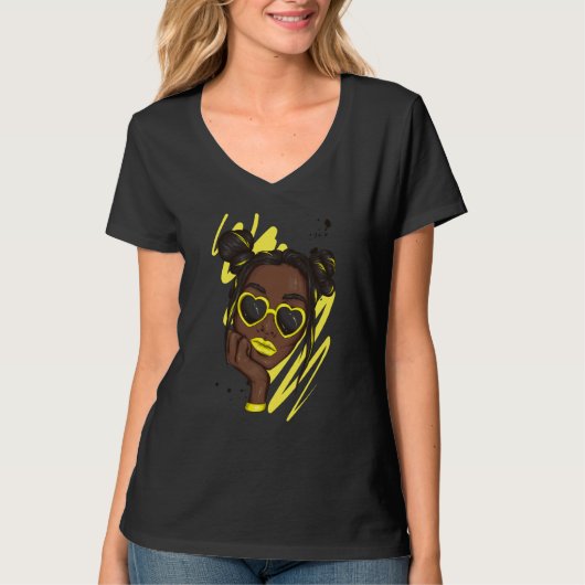 T-shirt Unbothered By Negative Soul Melanin Afro American (Devant)