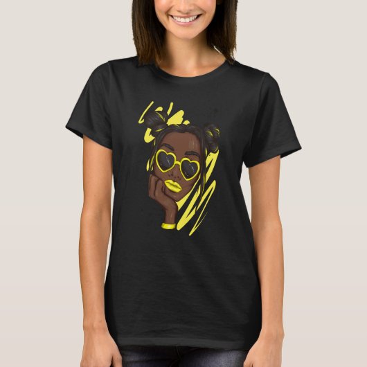 T-shirt Unbothered By Negative Soul Melanin Afro American (Devant)
