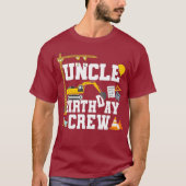 T-shirt Uncle Birthday Crew Shirt Gift Construction (Devant)