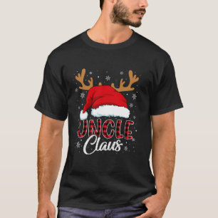T-shirt Uncle Claus Santa Hat Reindeer Red Plaid Correspon