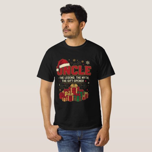T-shirt Uncle Claus – The Legend, The Myth, The Gift-Opene (Devant entier)