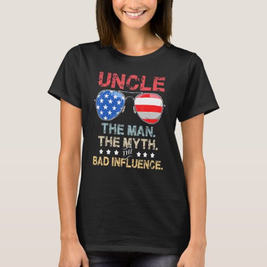 T-shirt Uncle Lunettes de soleil Drapeau américain L'homme (Devant)