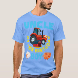 T-shirt Uncle Of The Birthday Boy Farm Tractor Farmer Birt