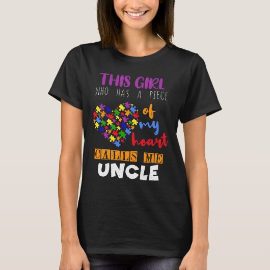 T-shirt Uncle Piece Girl Puzzle Sensibilisation sur l'auti (Devant)