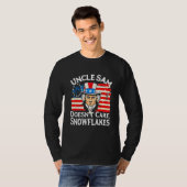 T-shirt UNCLE SAM DOESN'T CARE SNOWFLAKES Funny American (Devant entier)