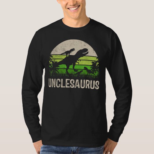 T-shirt Unclesaurus Oncle Dinosaur 2 Deux enfants père's D (Devant)