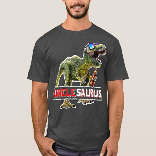 T-shirt Unclesaurus Rex Beer T Rex Dinosaur Fun Uncle (Devant)