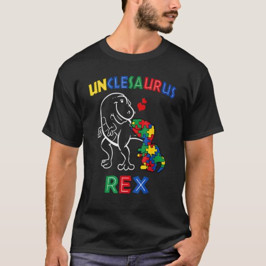 T-shirt Unclesaurus Sensibilisation sur l'autisme Oncle Di (Devant)